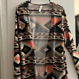 Aztec Print long Cardigan